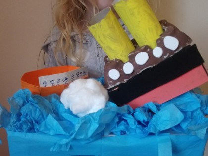 Amelia in Peake class has created a sinking Titanic out of recycled items for her home learning project. She has also made her own slime and chocolate brownies.