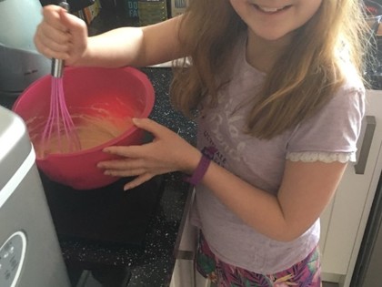 Amelia has had a fabulous Easter holiday, Making cakes, pizza and helping cook dinners,planting flowers, painting stones, making a radio with hot wires, reading and listening to stories and writing her day in a life of story, and eating her Easter eggs.