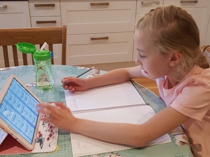 Ella from Darwin class has been busy today working on her English and maths. She has helped her younger sister go on a 2D and 3D shape hunt for her home learning. She is also waiting patiently for her clay sloth to dry so she can paint it!
