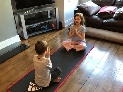 Isabel and Sebastian have lost the internet at the moment so instead of Joe Wickes PE they did yoga, with Seb remembering the moves that Mrs Heckels taught him and teaching his sister!