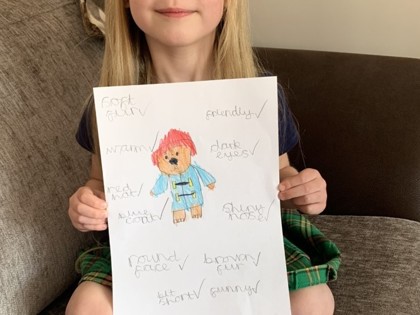 Jessica from Holmes class loves that Paddington is the new theme for this term, it’s a favourite show for her and her brother Charlie. She has also been enjoying exploring in the nature reserve and making creative posters!