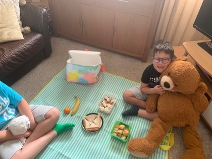 Rhys in year 1 has had a Teddy Bears ‘indoor’ picnic.