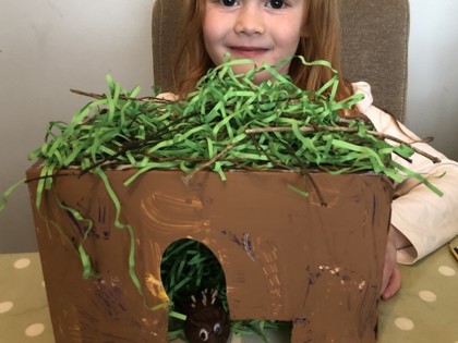Lily in Peake class has made some honeycomb and a house for her hedgehog.