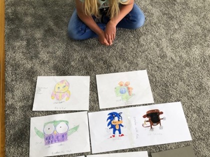 Olive from Pankhurst class and Corin from Turner class have been enjoying drawing pictures after watching #drawwithrob clips.