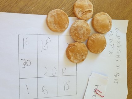 Tyler from Turner class had fun making his counters out of salt dough for his maths game and had fun doing his maths work.