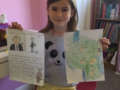 Jessica from Peake class has made a poster on David Attenborough and a map of Tanzania, for the new topic work, showing weather symbols for the different areas.
