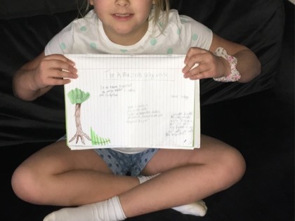 Daisy has been enjoying the themed learning about weather and climate. With the help from her big brother Charlie she made a model of the weather in the desert and the weather in the Antarctic  She has also been working on her maths.