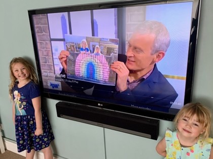 Indigo from Pankhurst class and Elowen from Dahl class made it on to The Jeremy Vine Show with their chalk rainbow.