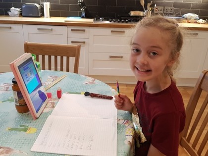Ella has really enjoyed the maths videos Miss Soden and Miss Carlo have done this week, here she is doing today's. We are lucky to have so many dedicated teachers at East Borough working hard to help us all through this.Thank you!
