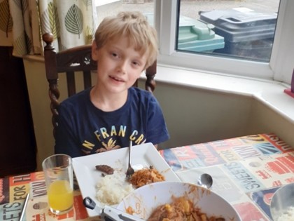 Georgie from Shakespeare class has enjoyed the theme learning this week, he has enjoyed cooking a stir fry, which is one of his favourites. He has also enjoyed going through the food cupboard and looking to see which countries the food has come from.