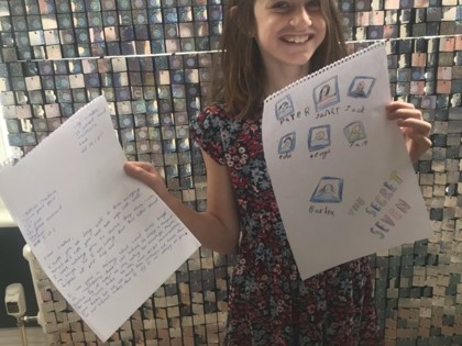 Lily has worked really hard on writing her letter and making an illustration to go with it. She’s spent extra time editing and re-reading to make sure the letter all makes sense together.  We hope Stephen Mulhern replies!