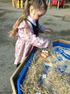 EYFS have enjoyed learning their new story this week The Little Red Hen. They have been searching for the hen in the sensory tray and having fun with spaghetti worms!